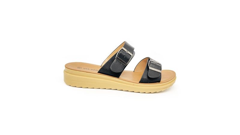 SANDALIAS MUJER MARCA VIA SPRING COLOR NEGRO Springstep