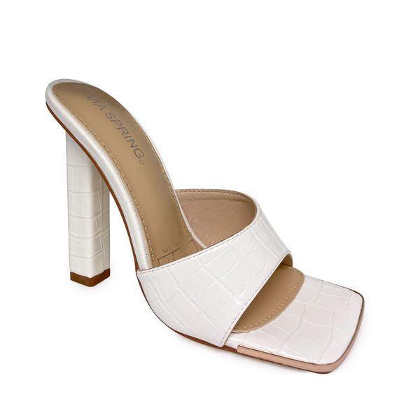 Sandalias Mujer Marca Via Spring Color Blanco