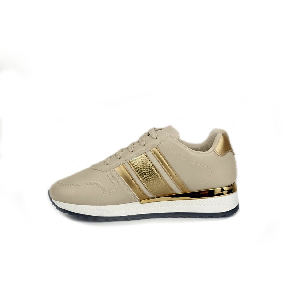 TENIS CASUAL MUJER MARCA KANNA CO COLOR DORADO Springstep