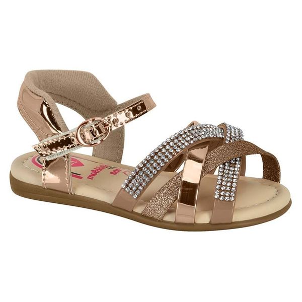 SANDALIAS NIÑA MARCA MOLEKINHA COLOR ORO ROSADO
