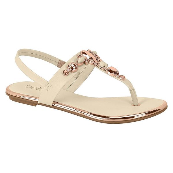 Sandalias Mujer Marca Beira Rio Color Crema