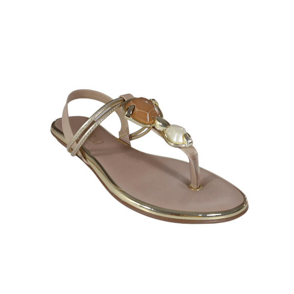 Sandalias Mujer Marca Beira Rio Color Camel/Dorado