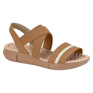 SANDALIAS MUJER MARCA MODARE COLOR CAMEL/BLANCO