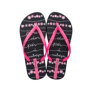 CHANCLAS MUJER MARCA IPANEMA COLOR NEGRO/ROSA