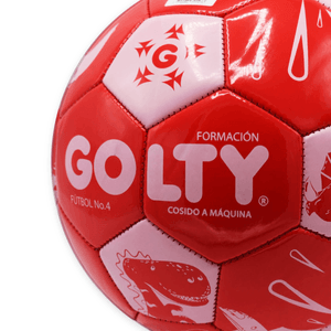 BALÓN DE FÚTBOL PARA NIÑOS #4 UNISEX MARCA GOLTY COLOR ROJO