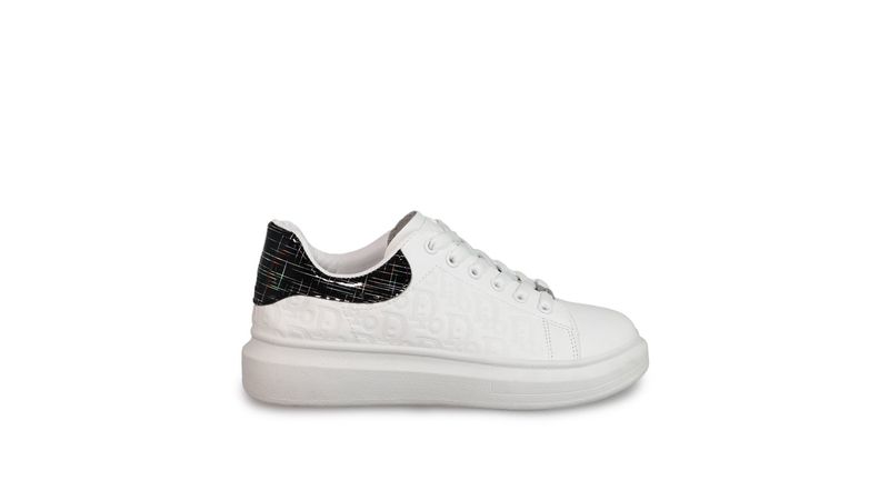 TENIS CASUAL MUJER MARCA EDDIES COLOR BLANCO NEGRO Springstep