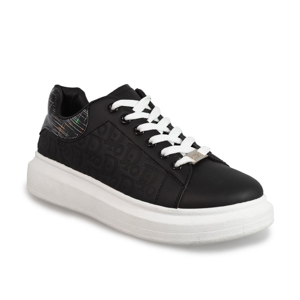 Tenis negro mujer casual outlet