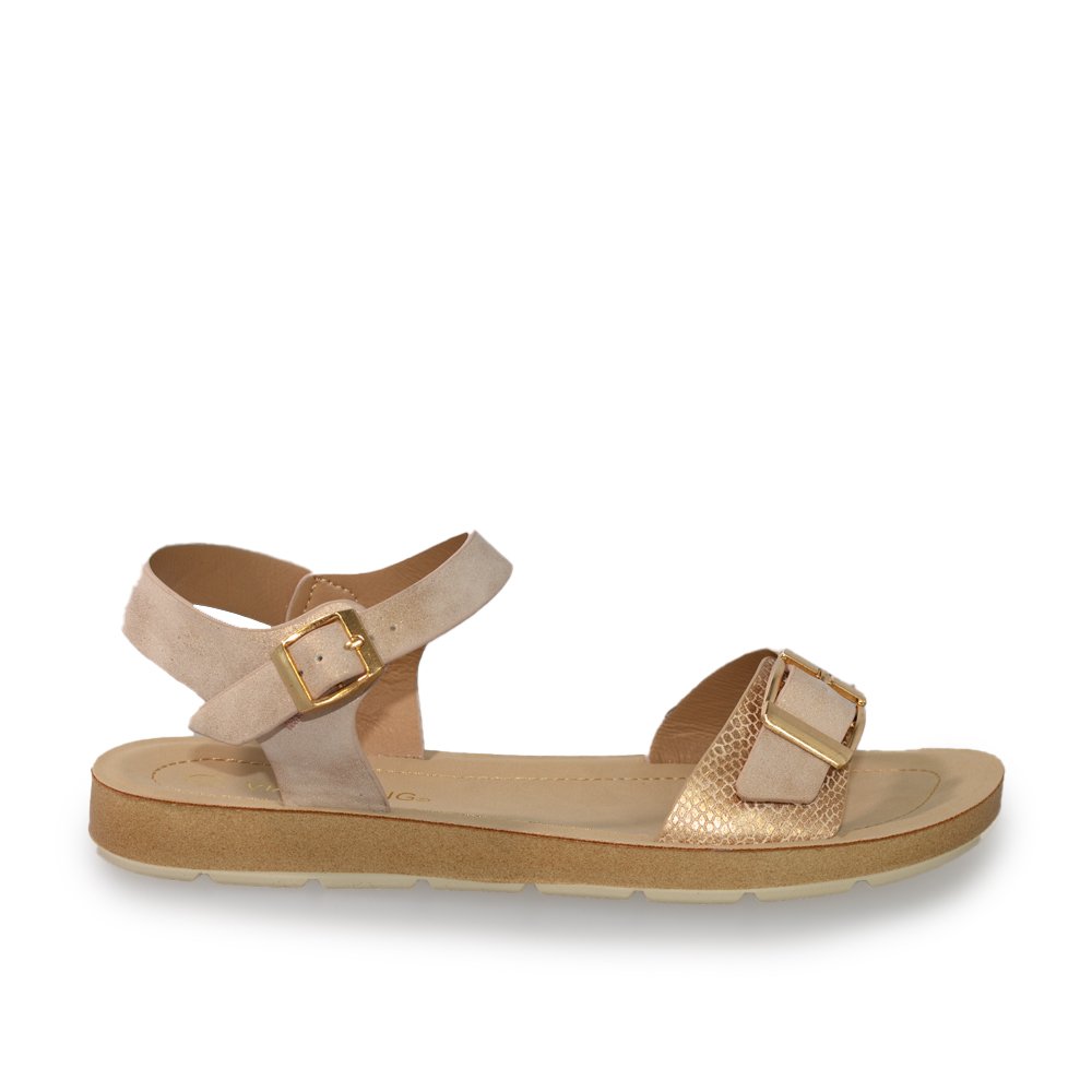 SANDALIAS MUJER MARCA VIA SPRING COLOR DORADO Springstep