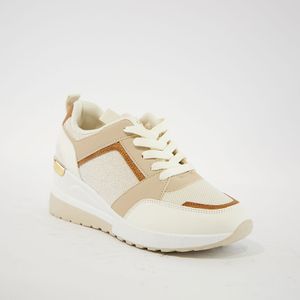 TENIS CASUAL MUJER MARCA KANNA & CO COLOR BEIGE