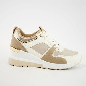 TENIS CASUAL MUJER MARCA KANNA & CO COLOR BEIGE