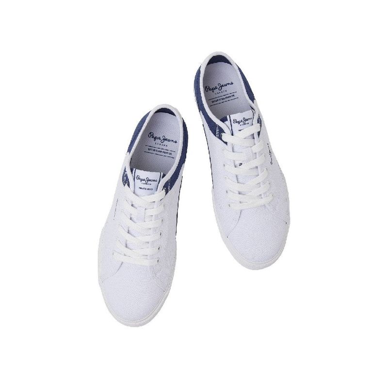 Hombre-Casual-Marca-Pepe-Jeans-Color-Blanco-azul-Talla-45-1