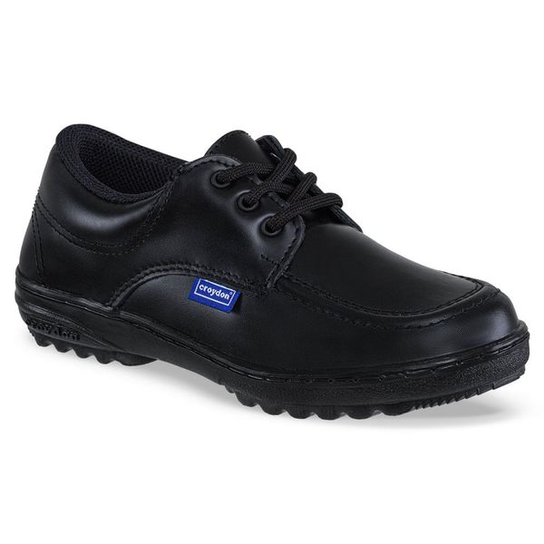 Zapato Escolar Unisex Escolar Marca Croydon Color Negro