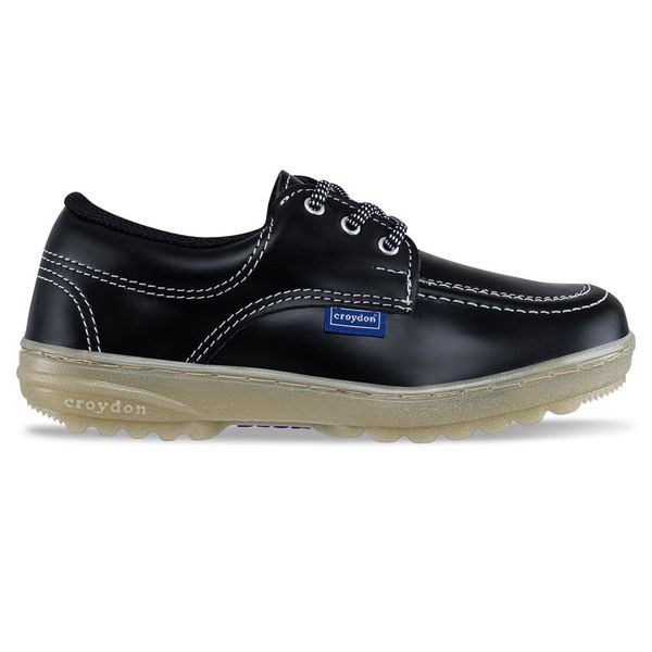 Zapato Escolar Unisex Escolar Marca Croydon Color Negro