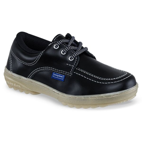 Zapato Escolar Unisex Escolar Marca Croydon Color Negro