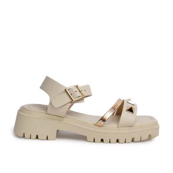 Sandalias Mujer Via Spring Beige 36#