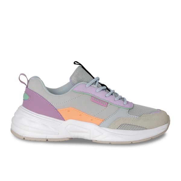 Tenis Casual Mujer Via Spring Gris Y Lila