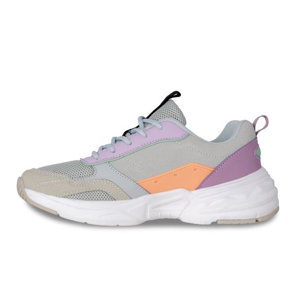 Tenis Casual Mujer Via Spring Gris Y Lila