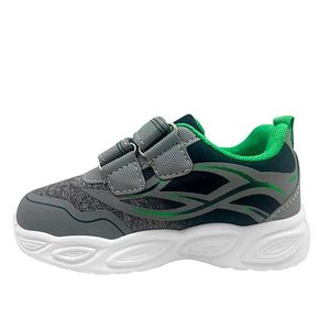 TENIS INFANTIL MARCA ATHLETIC AIR GRIS Y VERDE