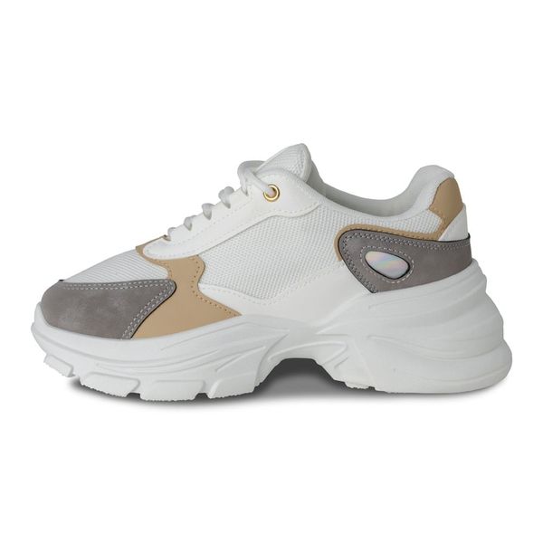 Tenis Casual Mujer Via Spring Blanco Gris