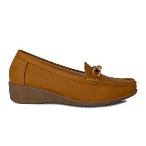 MOCASINES MUJER MARCA VIA SPRING COLOR MOSTAZA