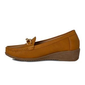 MOCASINES MUJER MARCA VIA SPRING COLOR MOSTAZA