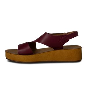 SANDALIAS MUJER MARCA VIA SPRING COLOR VINO TINTO