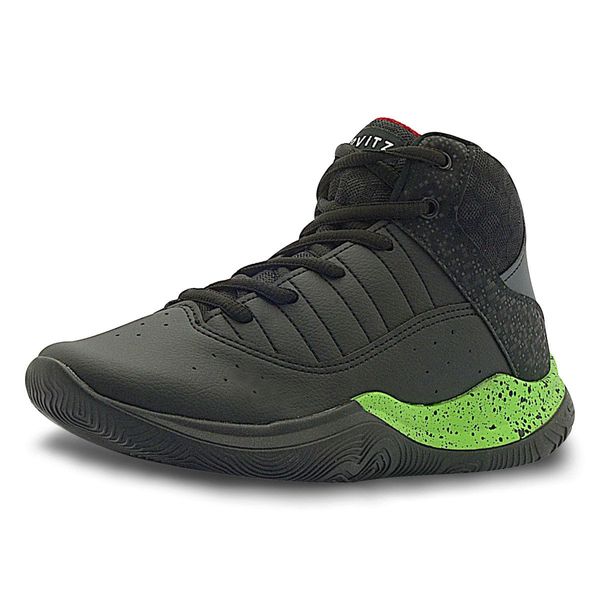 Tenis Infantil Niño Pecompe Negro Con Verde