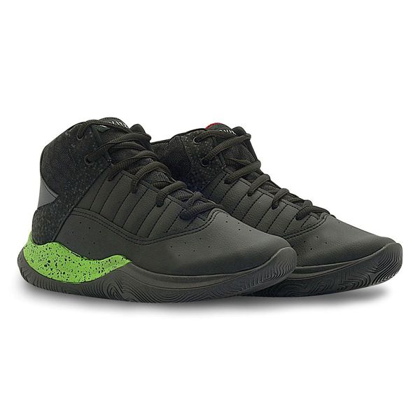 Tenis Infantil Niño Pecompe Negro Con Verde