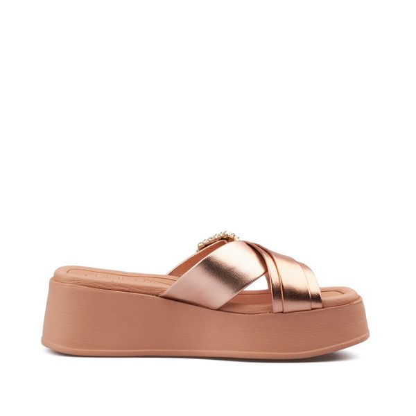 Sandalias Mujer Color Oro Rosa Marca Beira Rio