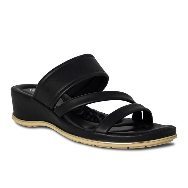 Sandalia Mujer Color Negro Marca Via Spring