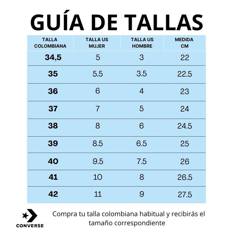 Tallas-converse