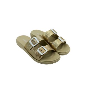 CHANCLAS MUJER LUOFU DORADO