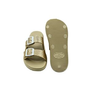 CHANCLAS MUJER LUOFU DORADO
