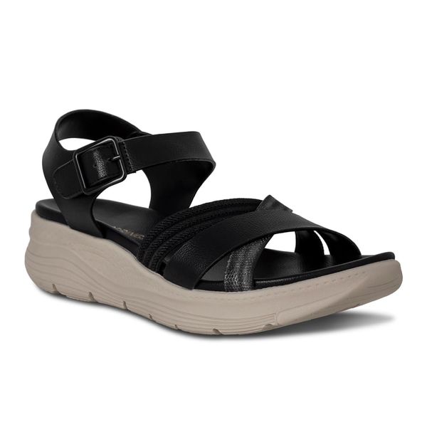 Sandalia Mujer Plataforma Via Spring Negro