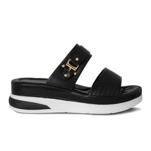 SANDALIA MUJER PLATAFORMA VIA SPRING NEGRO