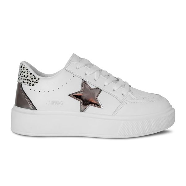 Tenis Blancos Mujer Marca Via Spring