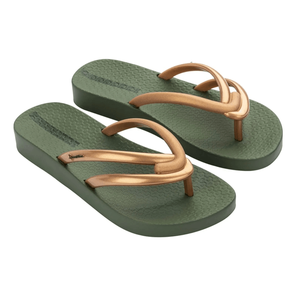 CHANCLAS IPANEMA MUJER VERDE ORO