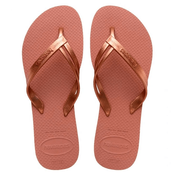 Chanclas Oro Rosa Mujer Havaianas