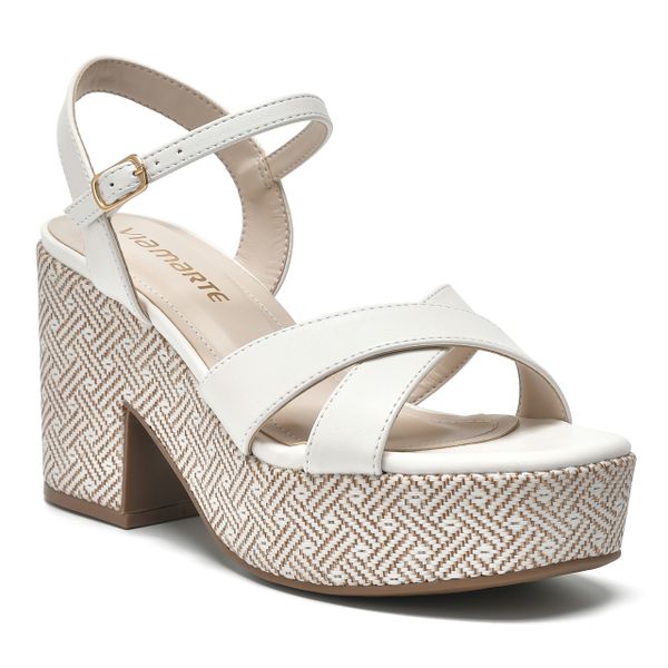 Sandalias Tacon Mujer Via Marte Blanco