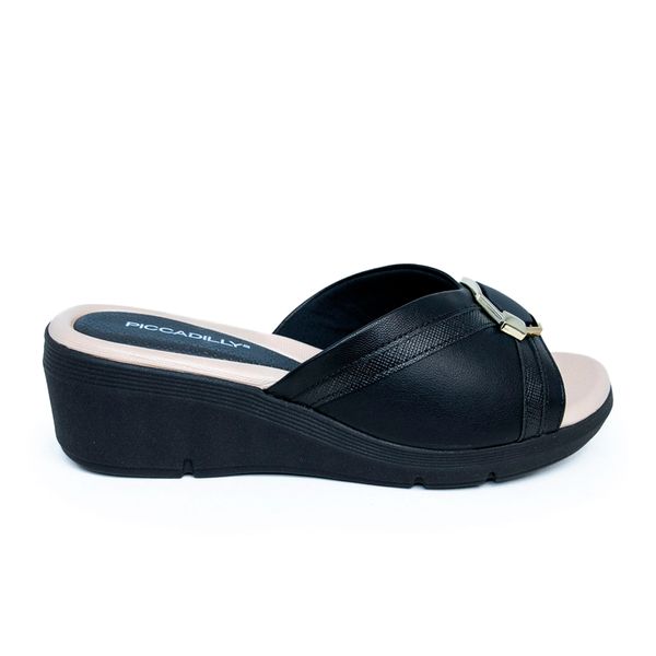 Sandalias Tacon Corrido Negro Mujer Piccadilly