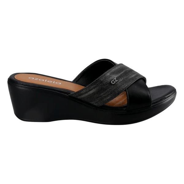 Sandalias Azaleia Negras con Tacon Corrido para Mujer 643778