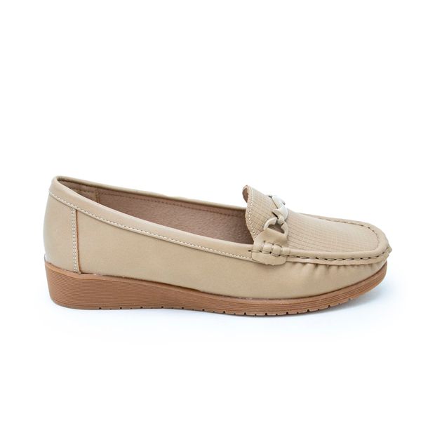 Mocasines Mujer Beige Via Grazy