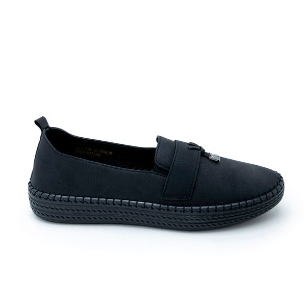 Mocasines Negro Via Grazy Mujer