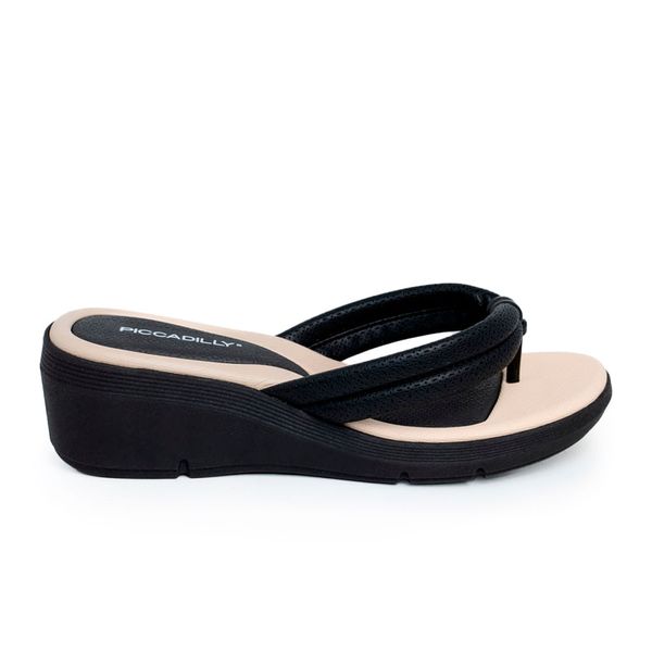 Sandalias Mujer Tacon Corrido Negro Piccadilly