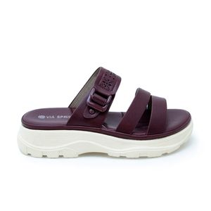SANDALIAS PLATAFORMA VINO TINTO VIA SPRING