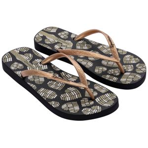 CHANCLAS MUJER MARCA IPANEMA COLOR NEGRO/ORO