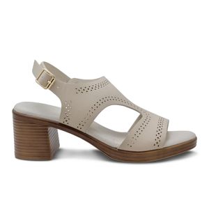 Sandalias Beige Con Tacón Mujer Via Spring