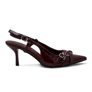 Tacón En Punta Vino Tinto Via Spring Mujer