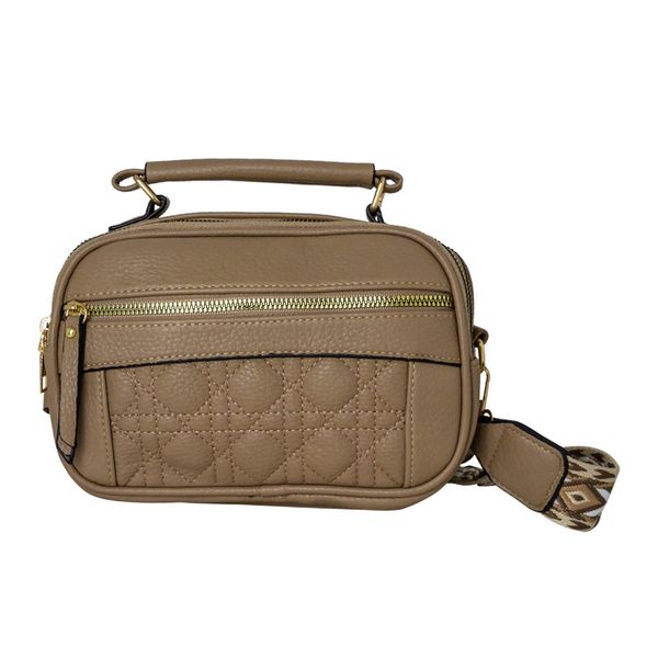 Bolso Beige Para Mujer Con Accesorio
