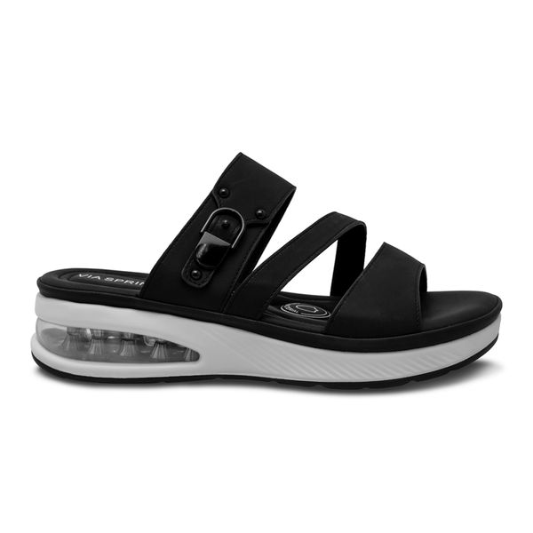 Sandalias Negras Mujer Via Spring